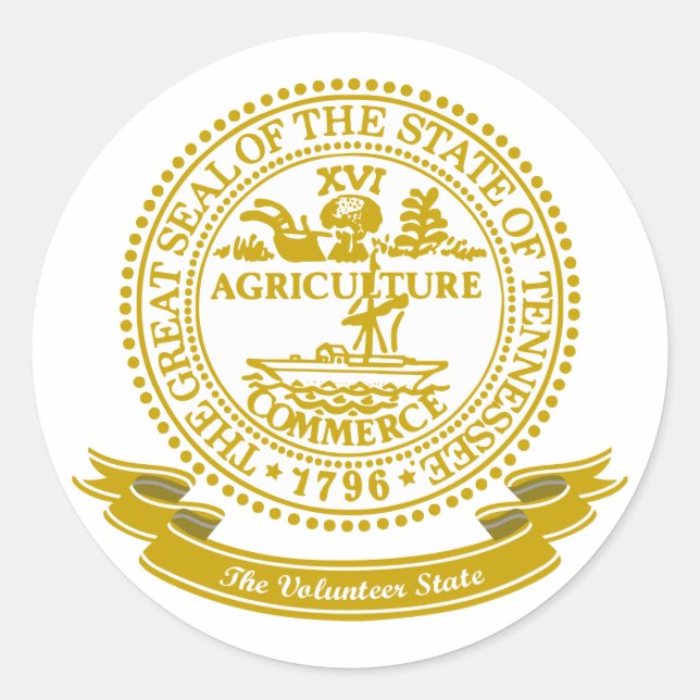 Sticker Rond Sceau du Tennessee (Devant)