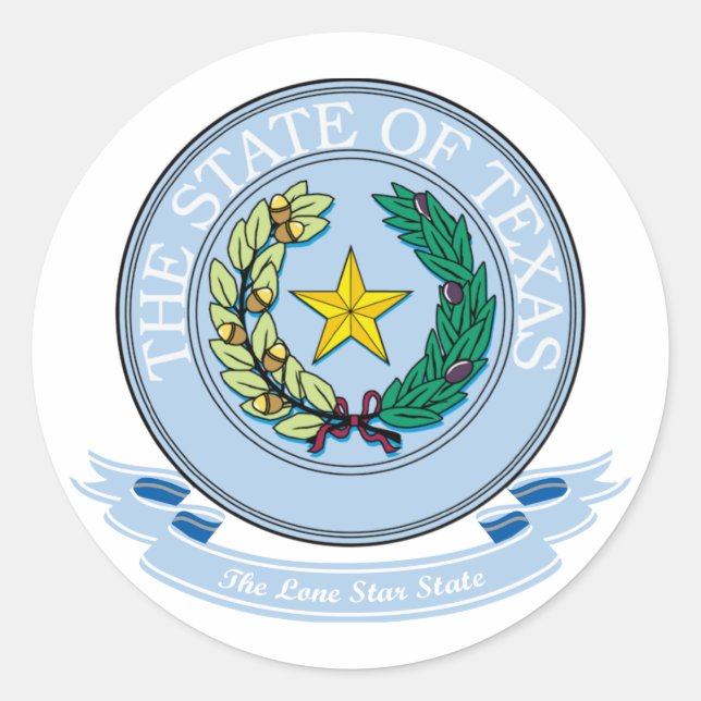 Sticker Rond Sceau du Texas (Devant)