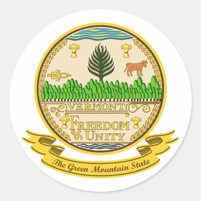 Sticker Rond Sceau du Vermont (Devant)