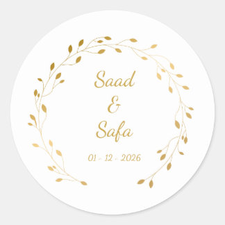 Sticker Rond Sceau élégant pour enveloppe de mariage Autocollan