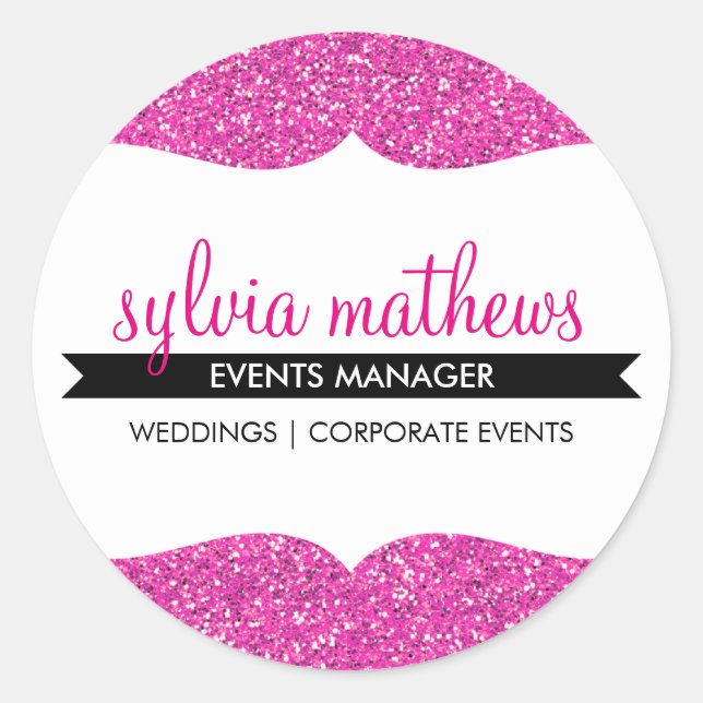 Sticker Rond SCEAU GLAMOREUX parties scintillant chic brillant  (Devant)