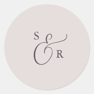Sticker Rond Sceau Mariage d'enveloppe de monogramme de moisiss