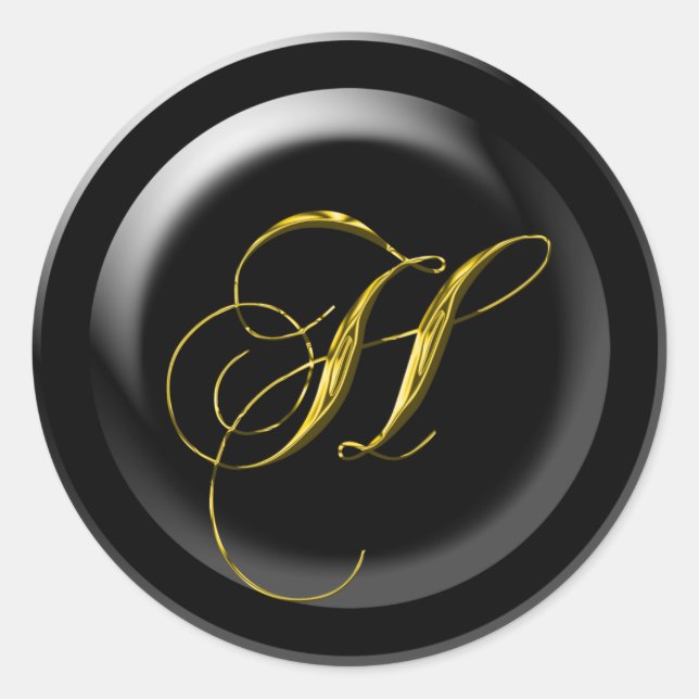 Sticker Rond Sceau Mariage lettre H (Devant)