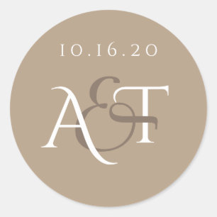 Sticker Rond Sceau Mariage monogramme