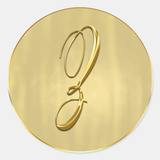 Sticker Rond Sceau Monogramme Z or (Devant)