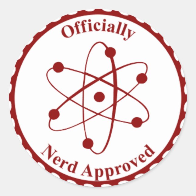 Sticker Rond Sceau nerd d'homologation (Devant)