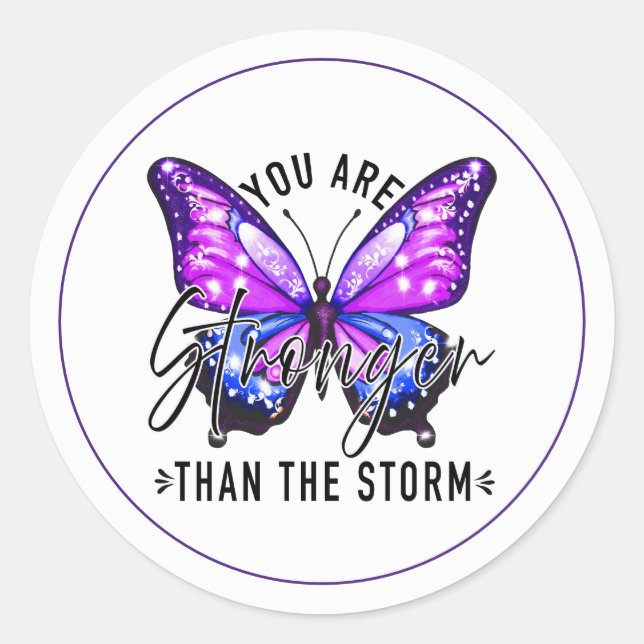 Sticker Rond Sceau papillon d'autonomisation (Devant)