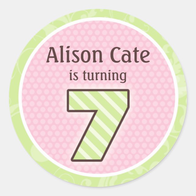 Sticker Rond Sceau personnalisé 7e anniversaire (Devant)
