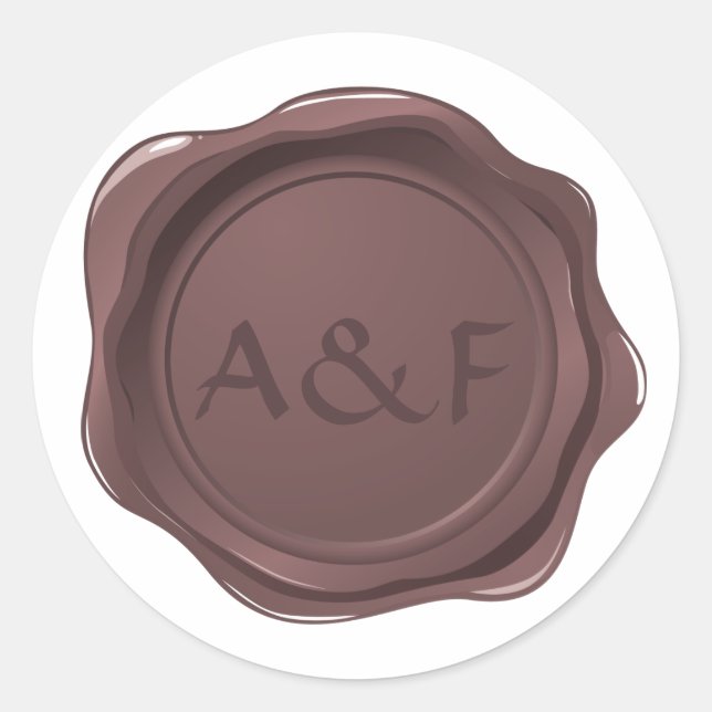 Sticker Rond Sceau personnalisé de cire fantaisie (Devant)