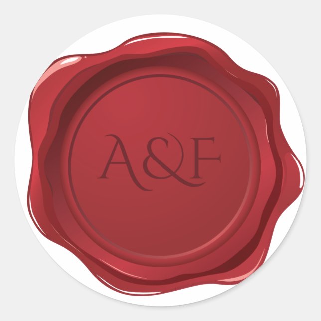 Sticker Rond Sceau personnalisé Fancy Red Wax (Devant)