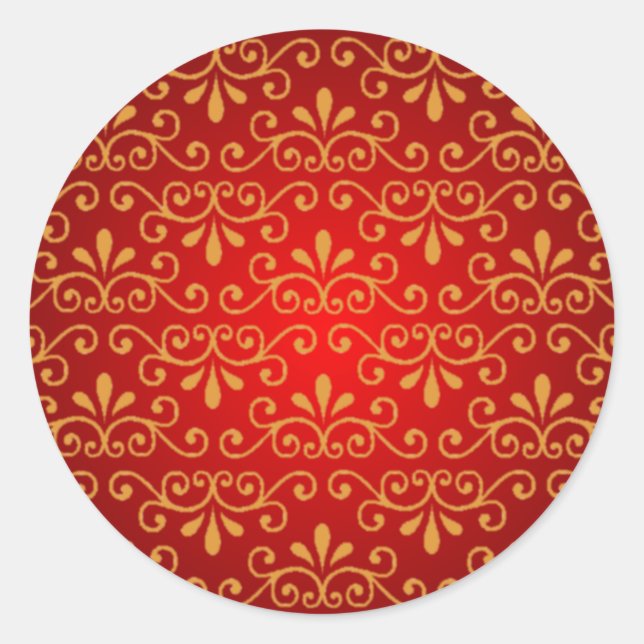 Sticker Rond Sceau rouge avec couilles d'or (Devant)