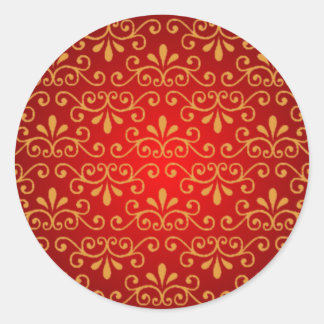 Sticker Rond Sceau rouge avec couilles d'or