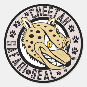Sticker Rond Sceau Safari Cheetah