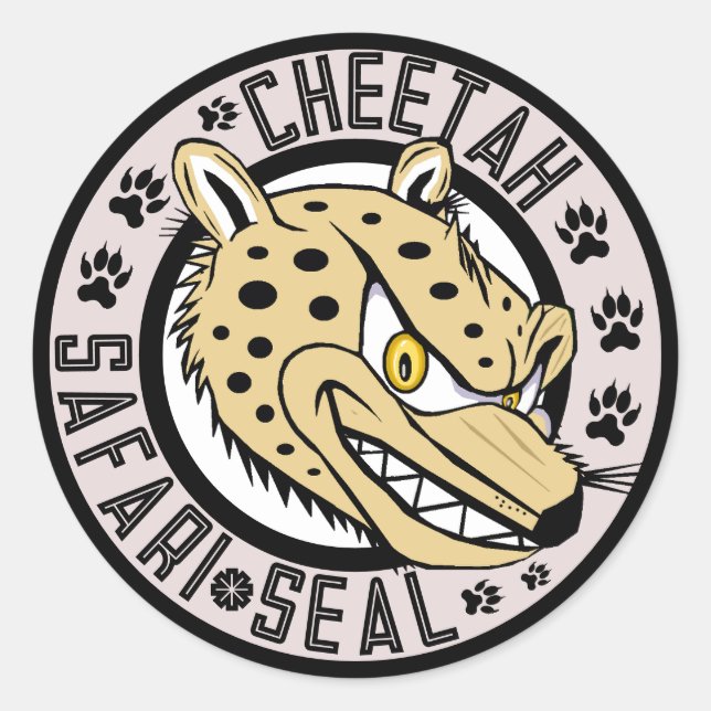 Sticker Rond Sceau Safari Cheetah (Devant)