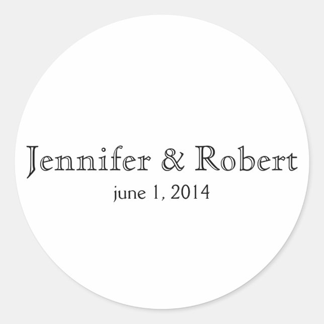 Sticker Rond Sceau simple d'enveloppe d'élégance moderne (Devant)