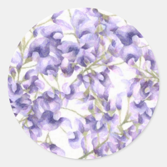Sticker Rond Sceau Wild Wisteria - Customisé (Devant)