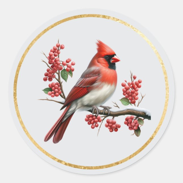 Sticker Rond Sceaux de fermeture d'enveloppe cardinale (Devant)