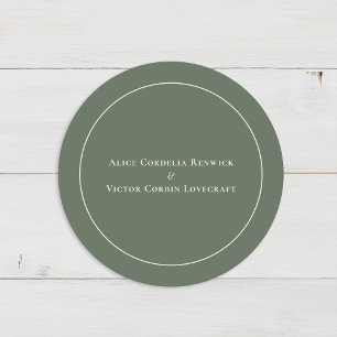 Sticker Rond Sceaux d'enveloppe de mariage simple Boho Arch ver