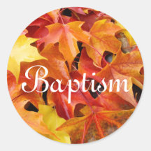 Sceaux d'enveloppe d'invitation de baptême Feuille
