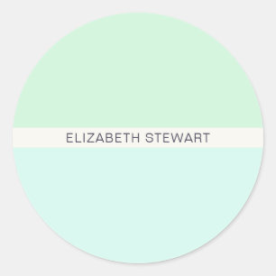 Sticker Rond Sceaux d'enveloppe verts menthe et aqua modernes