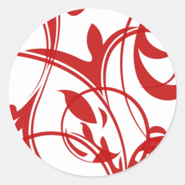 Sticker Rond Sceaux Enveloppe Invitation Rouge Et Blanc (Devant)