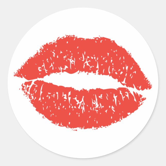 Sticker Rond Scellé avec un baiser (Devant)