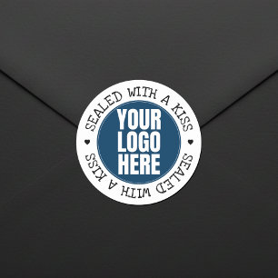 Sticker Rond Scellé avec un baiser Photo de logo d'entreprise
