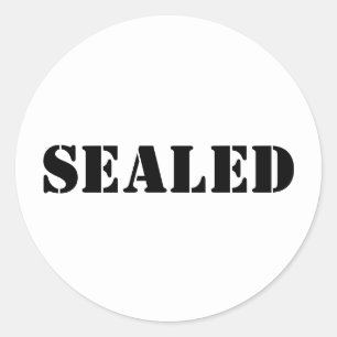 Sticker Rond Scellé blanc et noir enveloppe de bureau