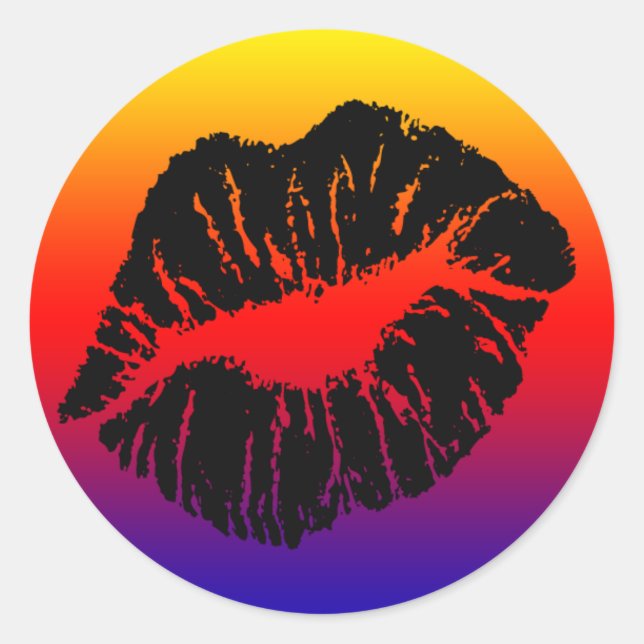 Sticker Rond sceller avec un baiser (Devant)