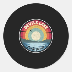 Sticker Rond Scène colorée du lac Devils North Dakota