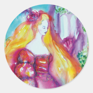 STICKER ROND SCÈNE DE BALCON ROMEO ET JULIET