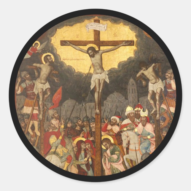 Sticker Rond Scène de crucifixion 1711 (Devant)