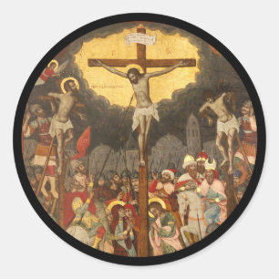 Sticker Rond Scène de crucifixion 1711