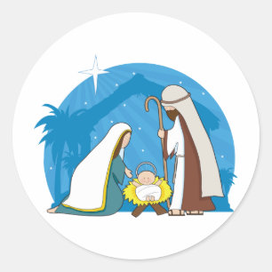 Sticker Rond Scène de la Nativité