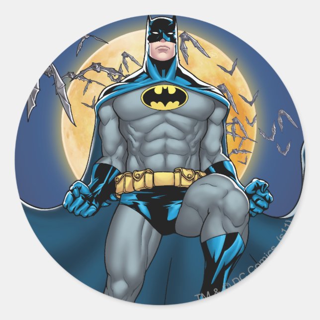 Sticker Rond Scènes Batman - Vue avant de la lune (Devant)