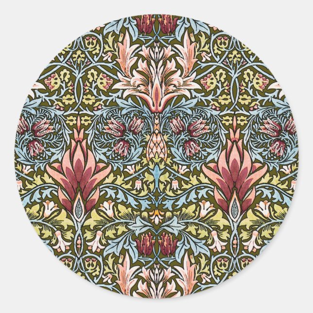 Sticker Rond Schéma floral William Morris Snakeshead (Devant)