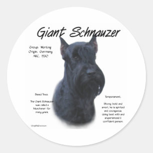 Sticker Rond Schnauzer géant Conception de l'histoire
