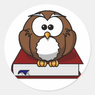 Sticker Rond Scholary Owl