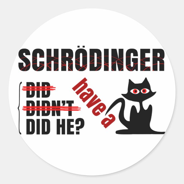 Sticker Rond Schrodinger (Devant)