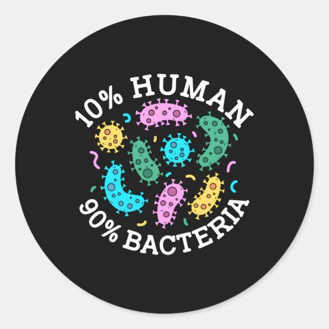 Sticker Rond Science 90 Bactéries Étudiant en laboratoire de mi (Devant)