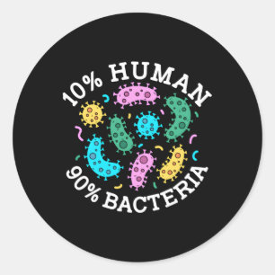 Sticker Rond Science 90 Bactéries Étudiant en laboratoire de mi