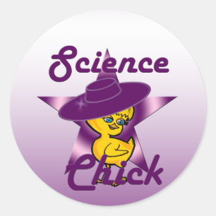 Sticker Rond Science Chick #9