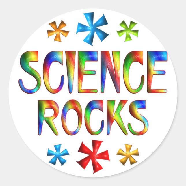 STICKER ROND SCIENCE ROCKS (Devant)