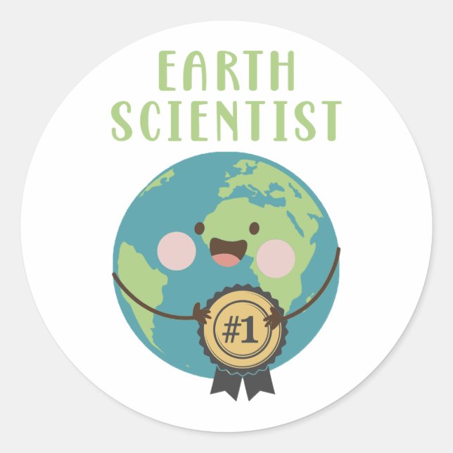 Sticker Rond Scientifique de la Terre (Devant)