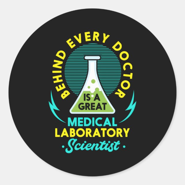 Sticker Rond Scientifique de laboratoire Médicale Technicien de (Devant)