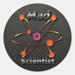 Sticker Rond Scientifique fou