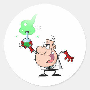 Sticker Rond Scientifique Mad