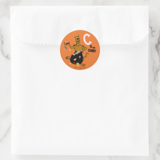 Sticker Rond Scooby-Doo | C est pour Candy (Sac)