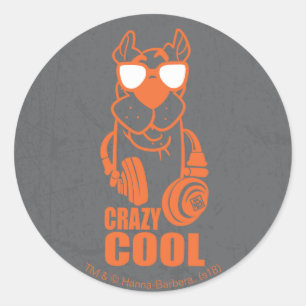 Sticker Rond Scooby-Doo "Cool fou" casque graphique