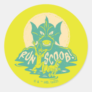 Sticker Rond Scooby-Doo   Courez Scoob !